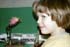[Clara and the first fly she tied - March 2001]