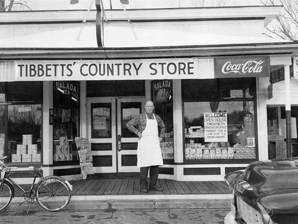 [Louis Tibbetts and Tibbetts' Country Store at it's 20th anniversary - February 1963]
